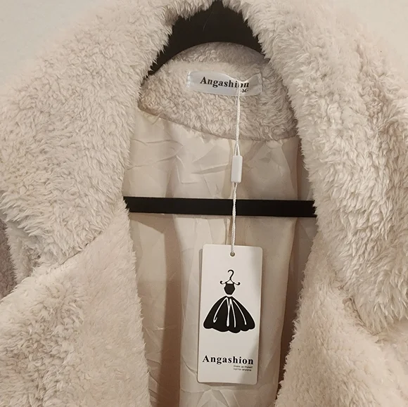 Women's Fuzzy Fleece Lapel Open Front Long Cardigan Coat Faux Fur Warm - Picture 4 of 10